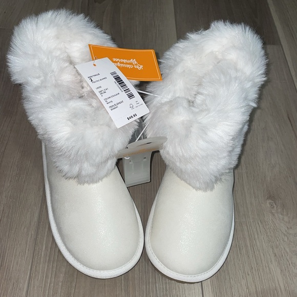 Gymboree White Glitter boots Size 2 - Picture 4 of 12